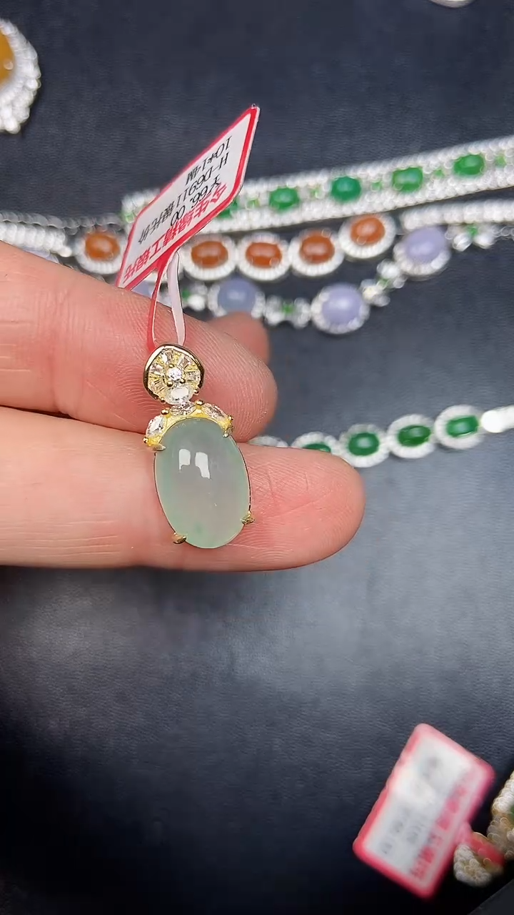 银S925镶嵌戒指翡翠2460