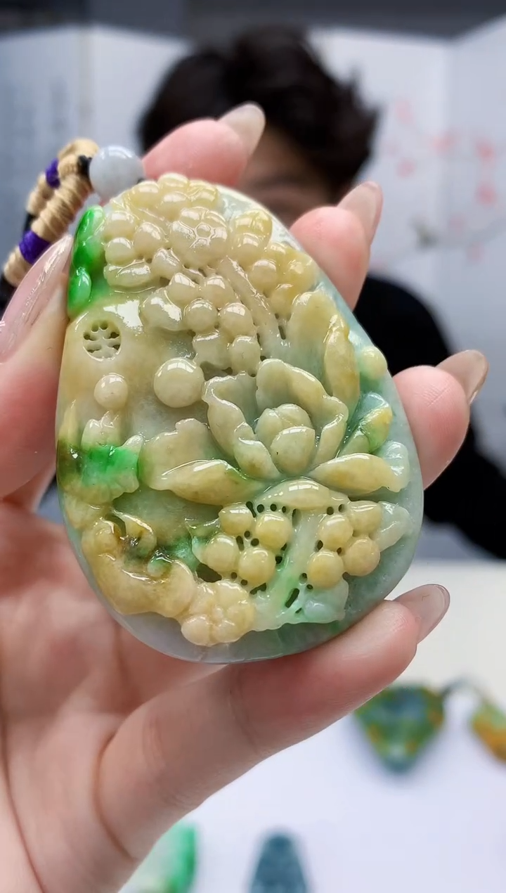 【闪购商品】定制翡翠未镶嵌5145jw-毛货挂件8