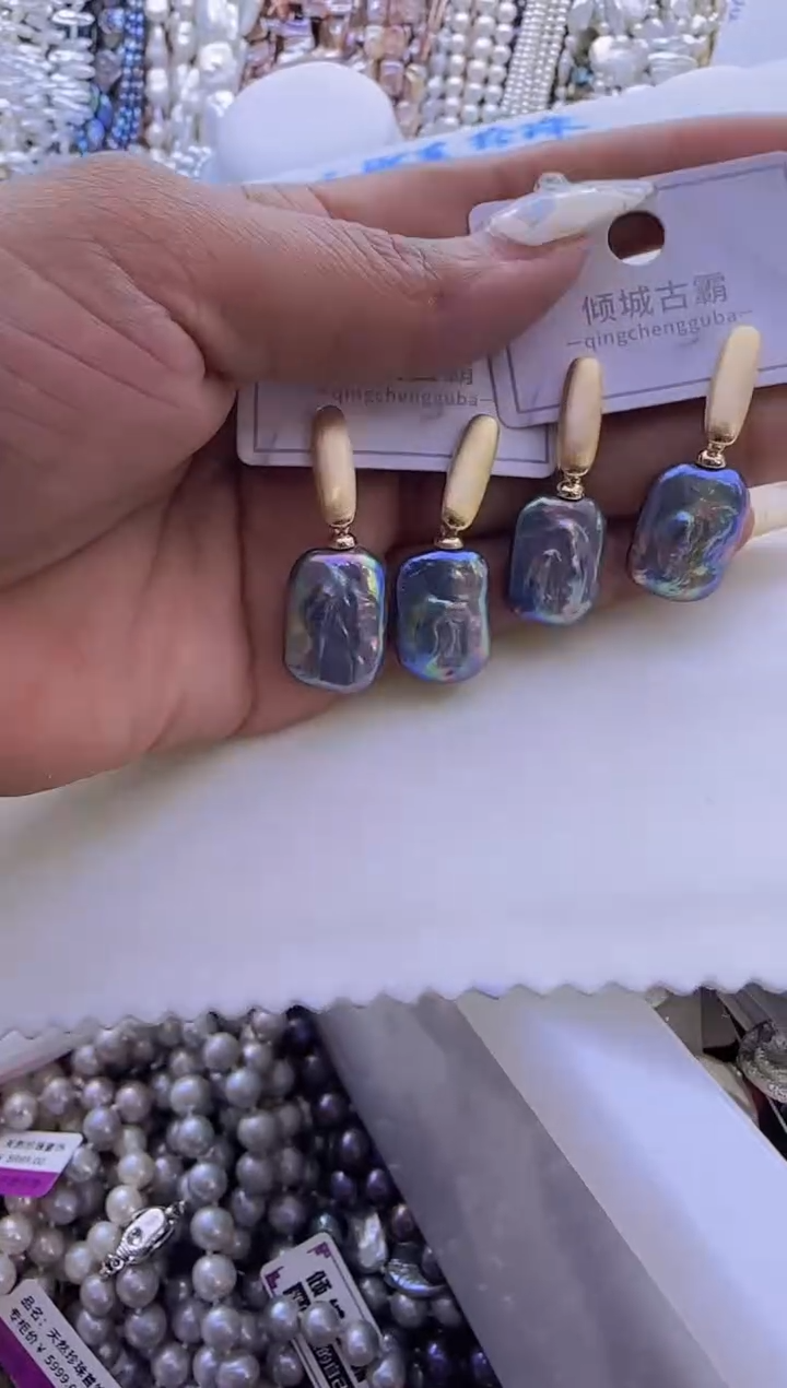 银S925镶嵌淡水珍珠耳饰125多样性发货  发其一