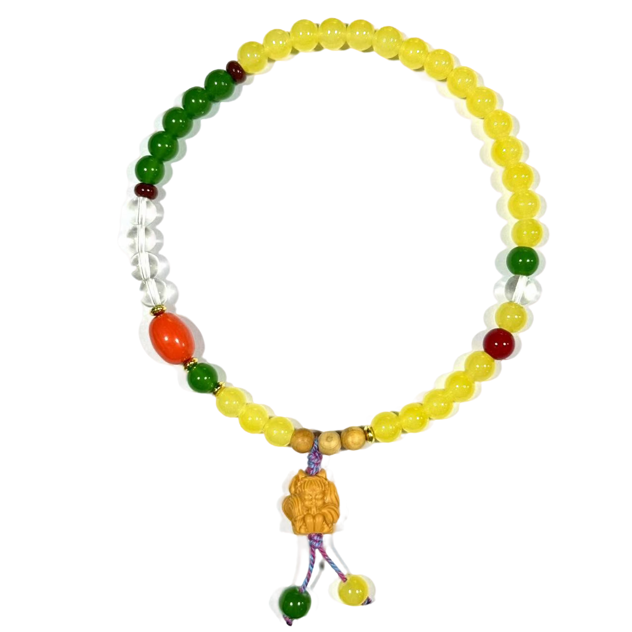 【符老板】s1360-国风设计款黄幽灵圆珠DIY三姑娘蓝针手持-赠礼盒