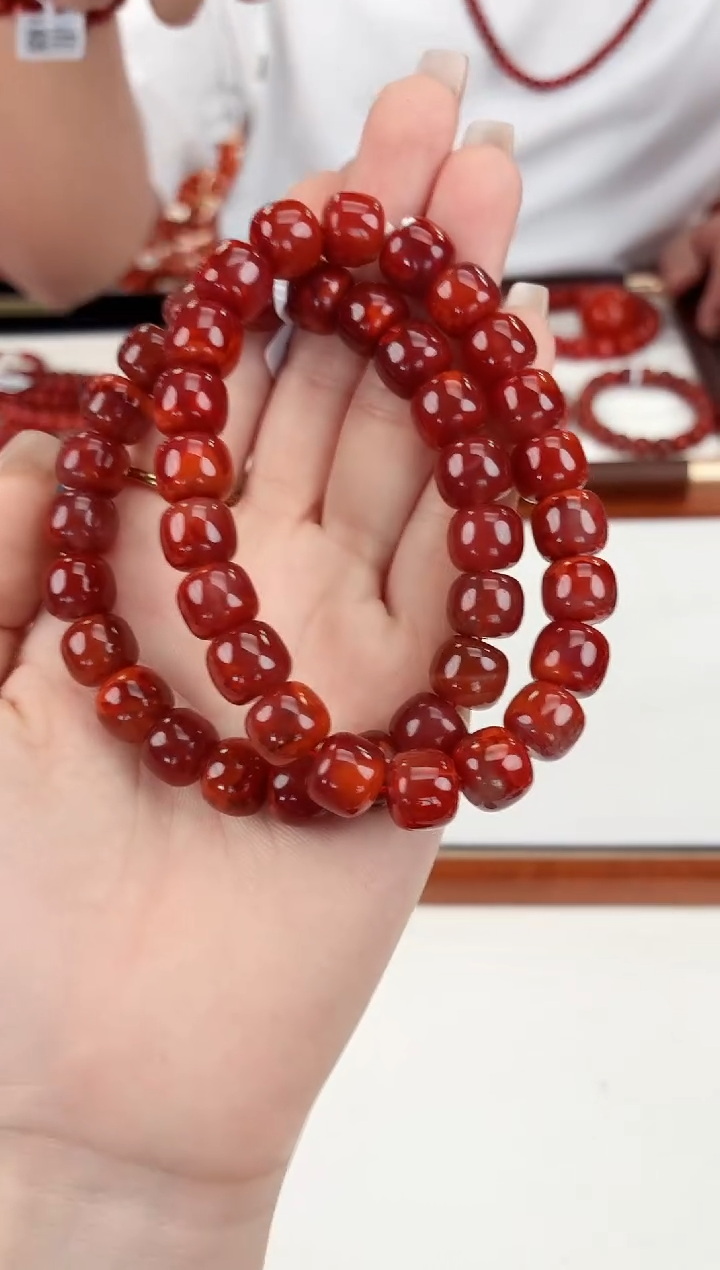 南红玛瑙瓦西老型手串10+未镶嵌（多样式发其一）