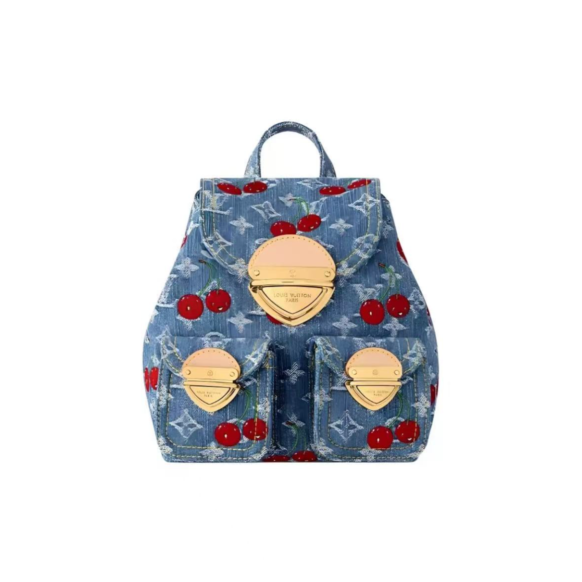 未使用 LouisVuitton/路易威登 花花村上隆 樱桃系列 双肩包