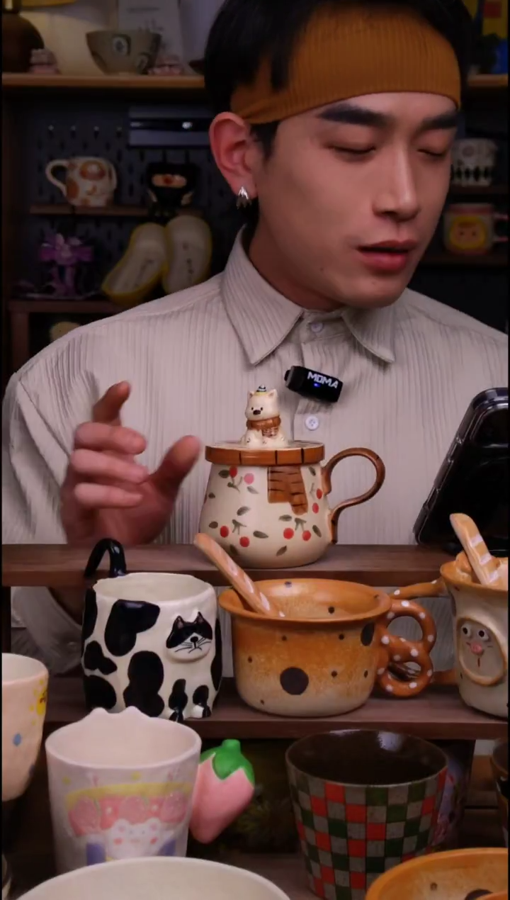 杯子陶景德镇可爱设计师款陶瓷