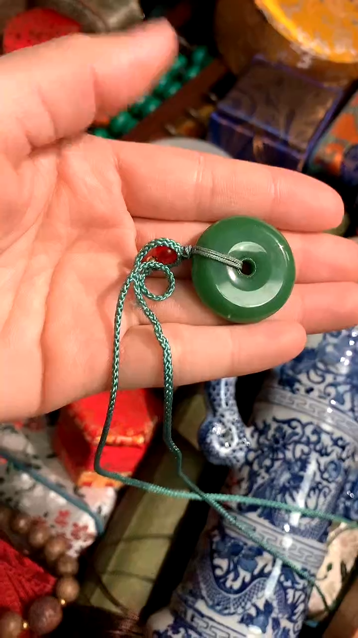 【闪购商品】和田玉（碧玉）吊坠(赠链)未镶嵌德诚精品专属摆件
