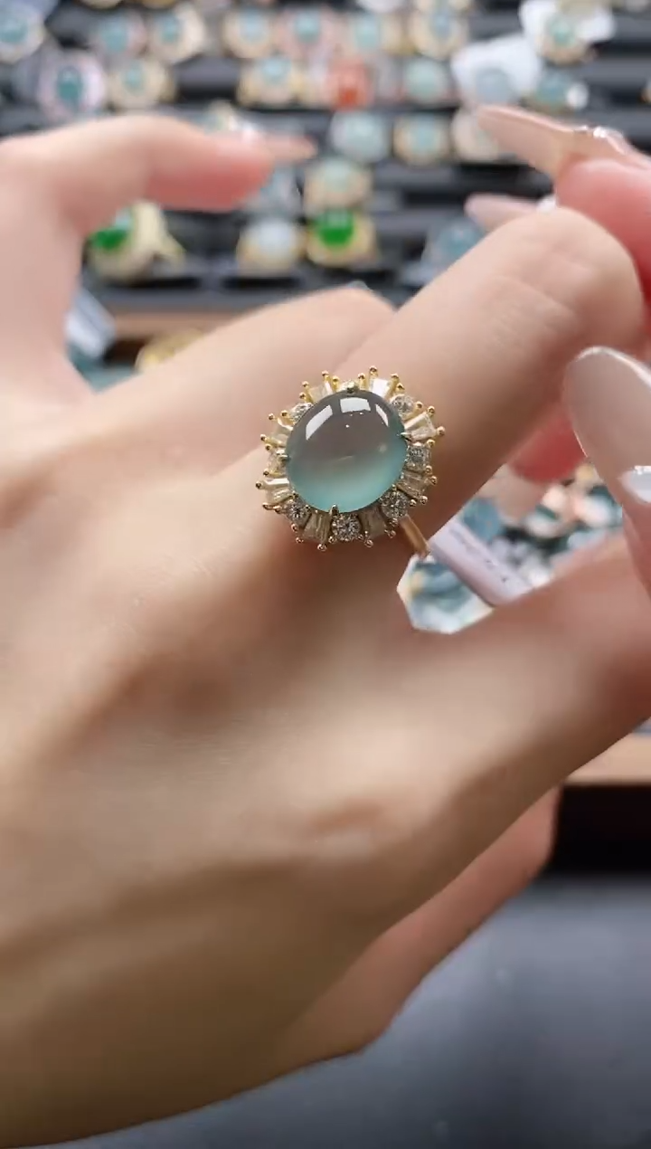 【闪购商品】翡翠戒指银S925镶嵌51511