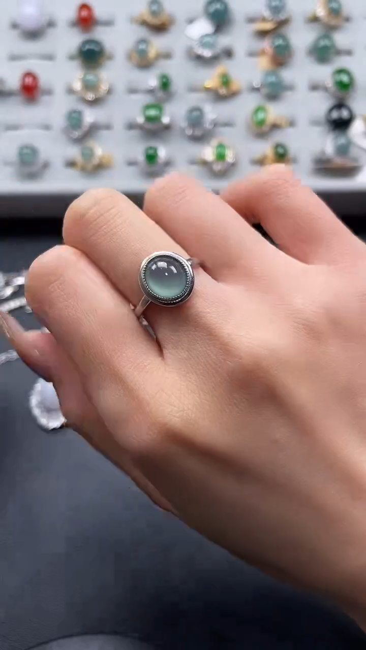 【闪购商品】翡翠戒指银S925镶嵌2352342