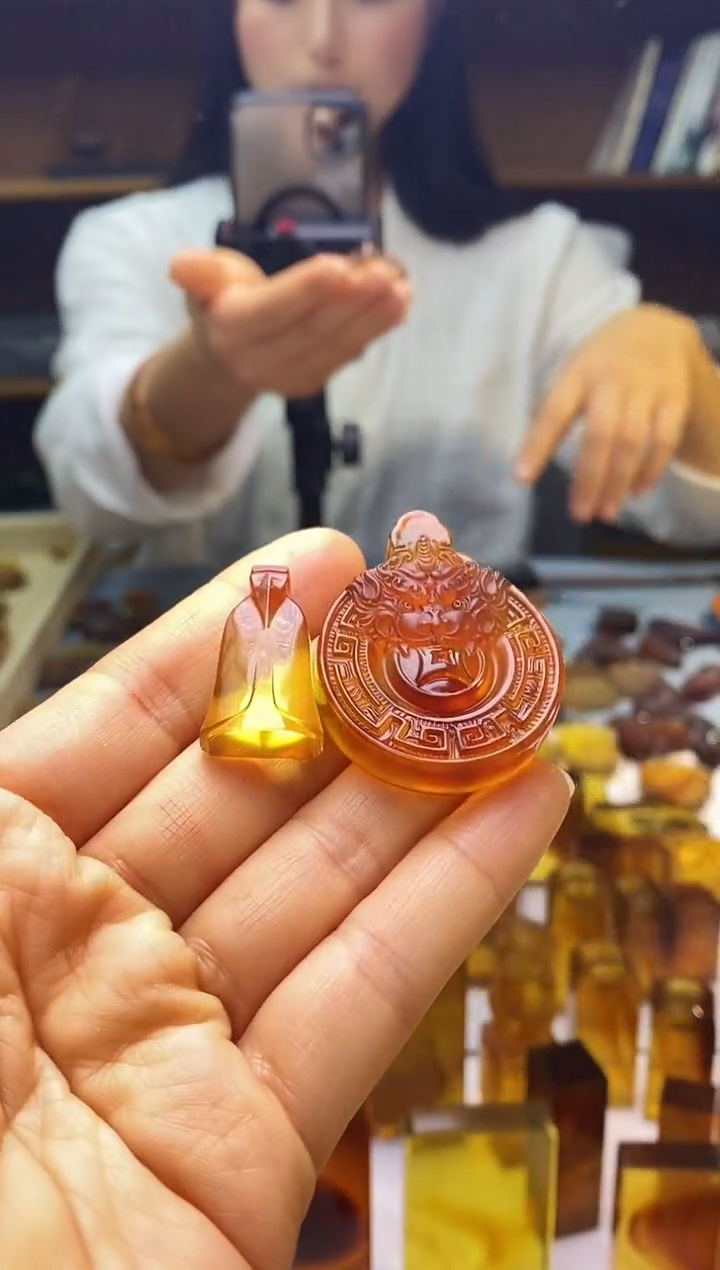 琥珀颈饰未镶嵌c*SN91-83（两个）拍2单