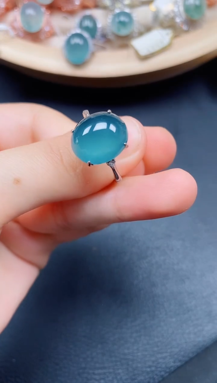 【闪购商品】翡翠戒指银S925镶嵌翡翠