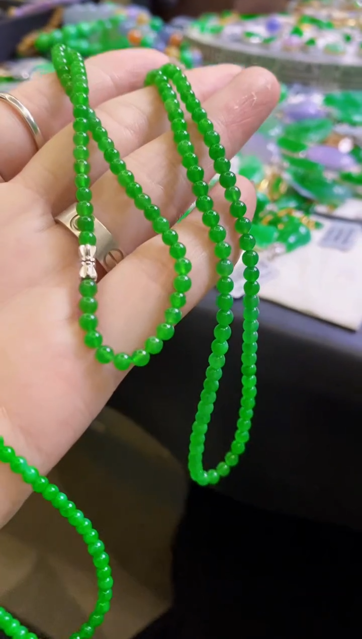 【闪购商品】定制翡翠18K金镶嵌珠链