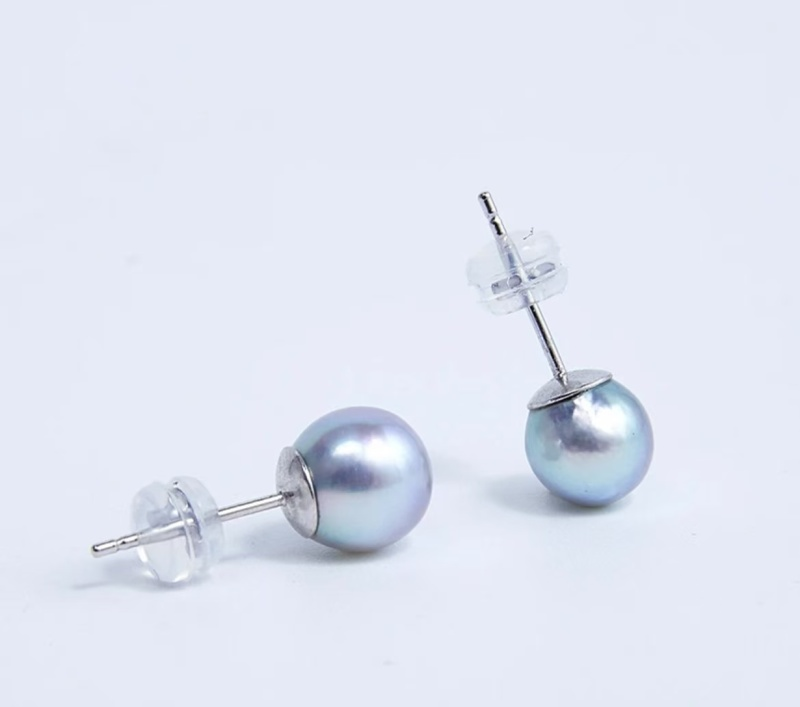 【王公子】海水珍珠/真多麻耳钉/6-7MM/S925银