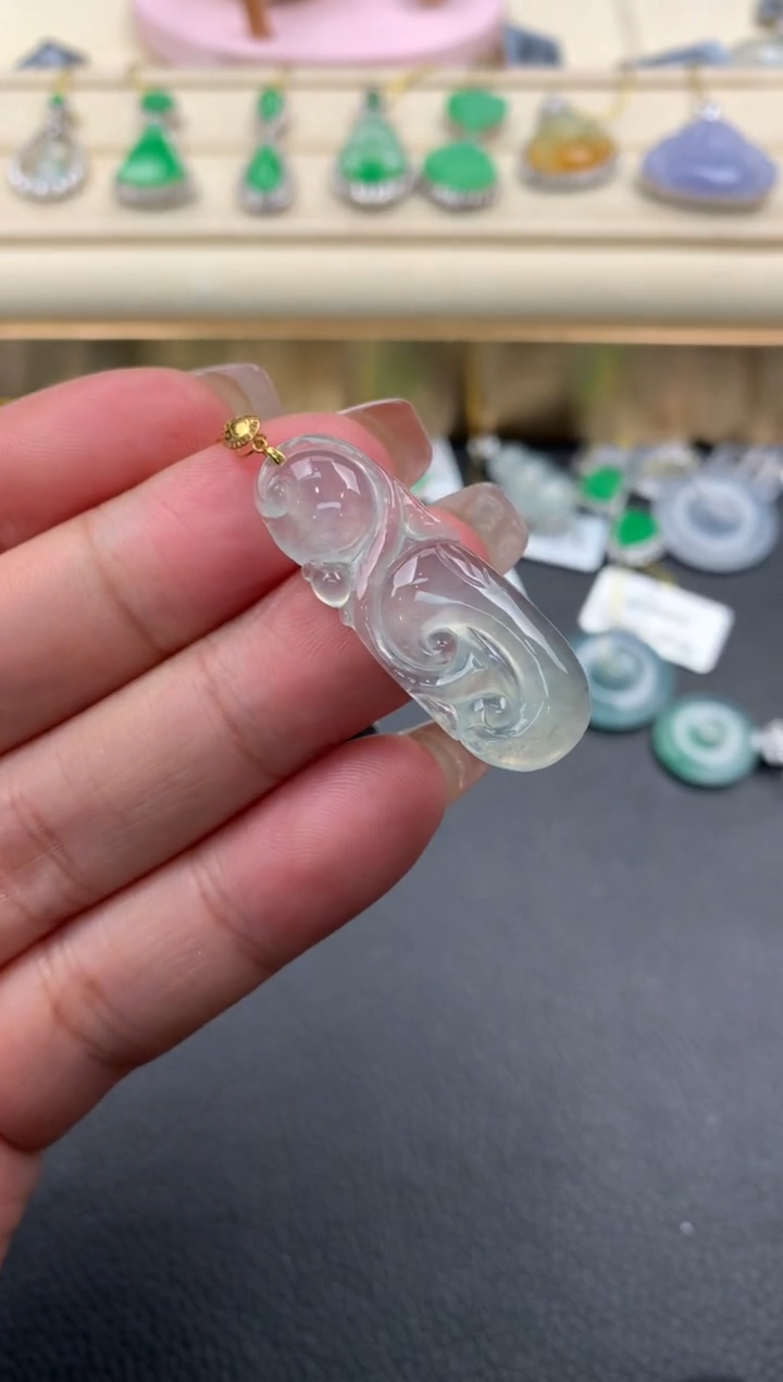 【闪购商品】翡翠颈饰18K金镶嵌D549......