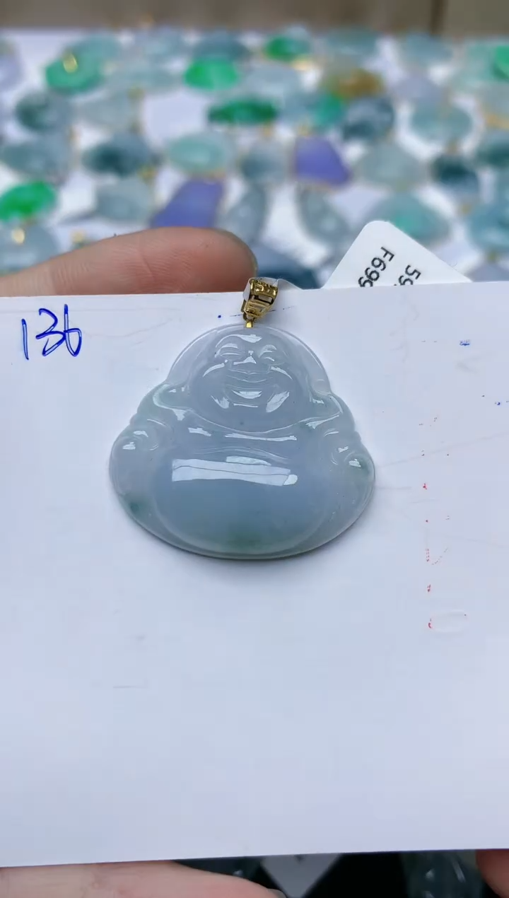 【闪购商品】翡翠颈饰18K金镶嵌天然翡翠A货    