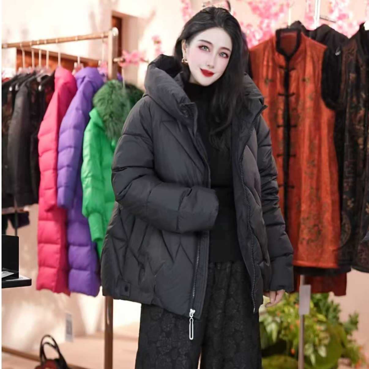 冬季短款加厚宽松保暖韩版外套冬装老钱风棉服外套