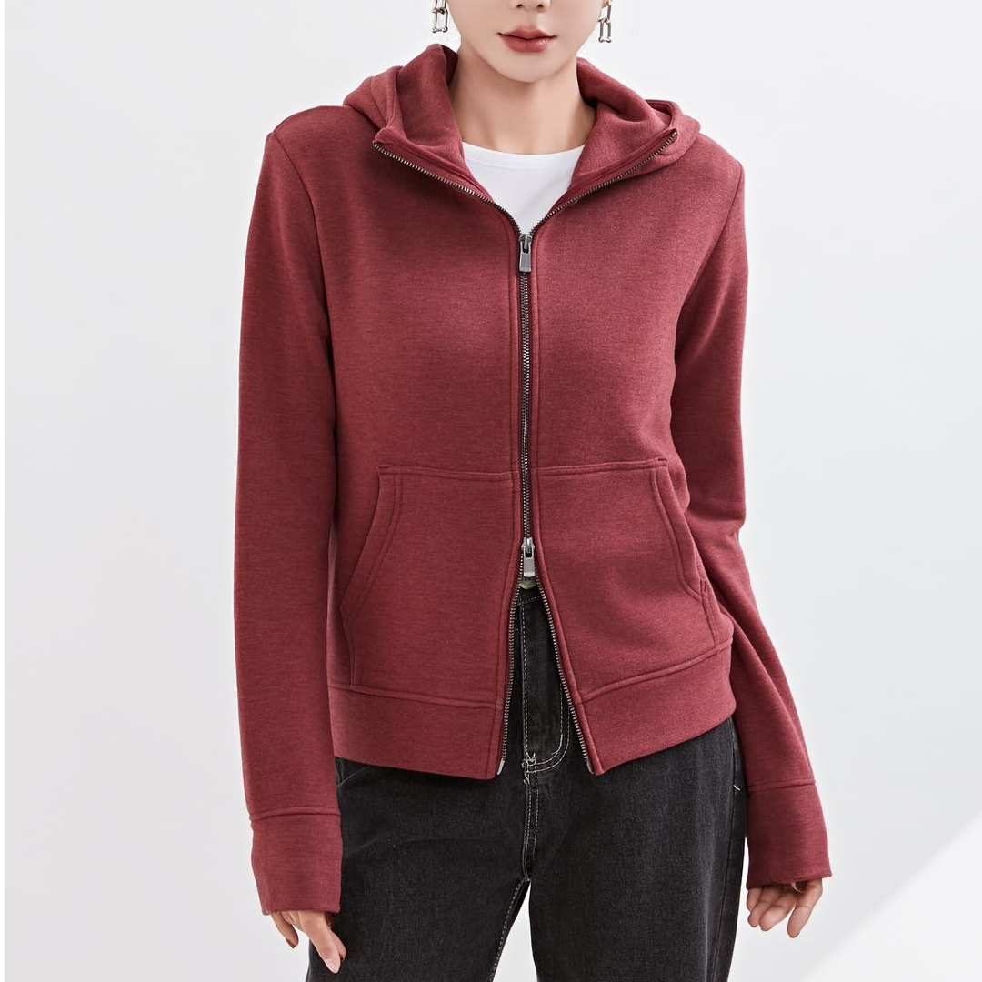 【冬季新款】女士咩咩加厚拉链连帽外套661