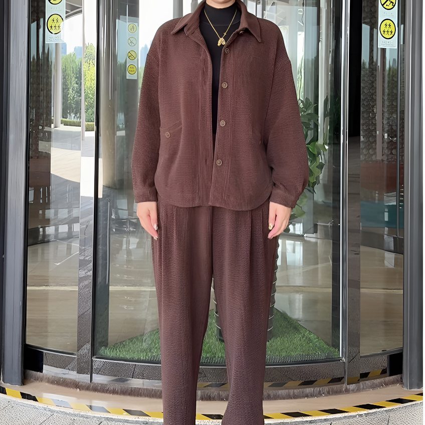 时尚休闲女装气质中老年妈妈装减龄纯色开衫外套洋气高端两件套女