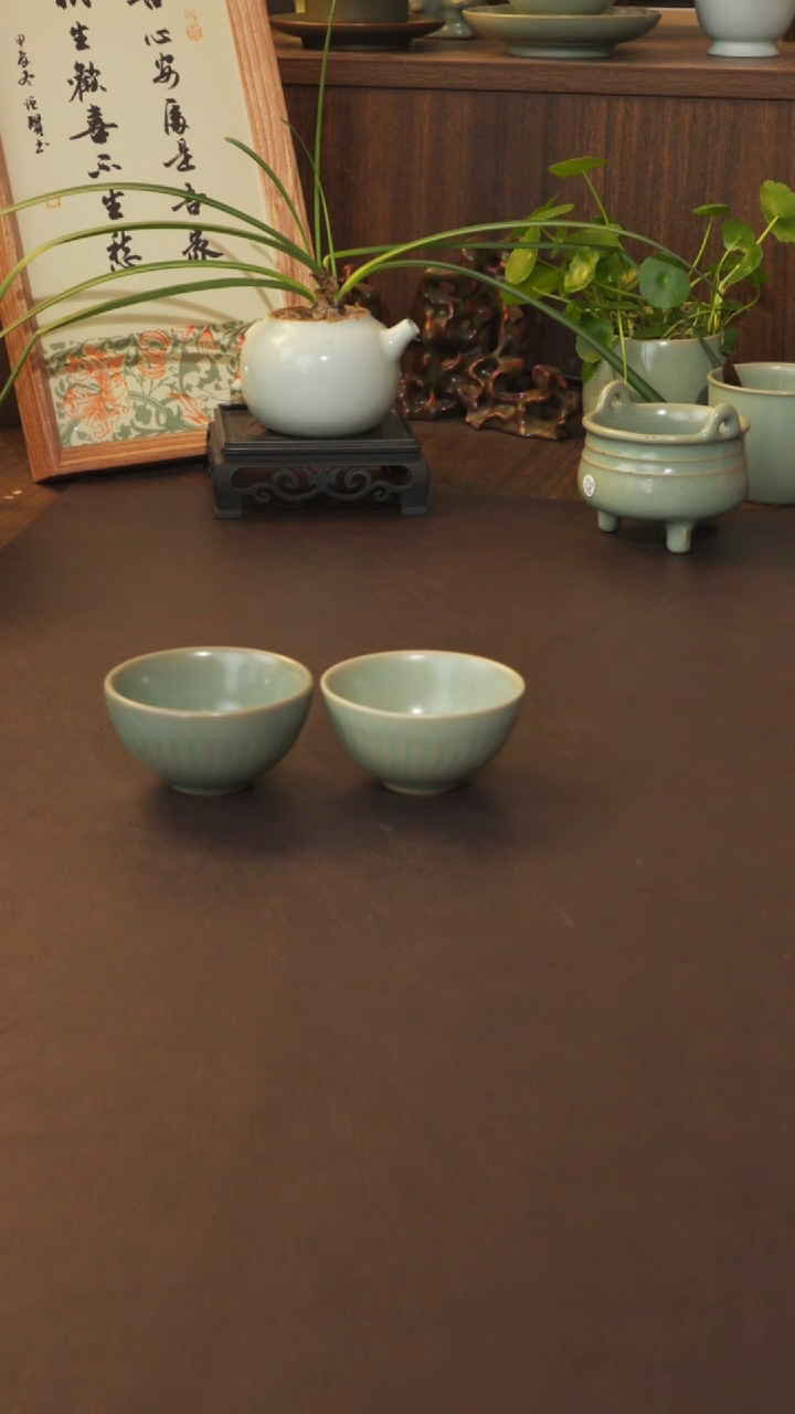 【闪购商品】杯宣宝汝瓷原矿原釉一对