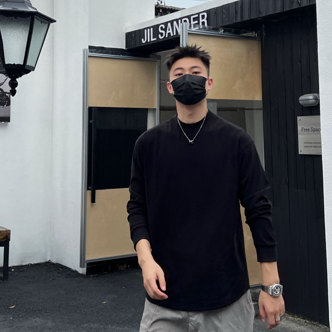 格度原创潮流男装上衣休闲打底衫长袖内搭秋冬季T恤圆领男款纯色