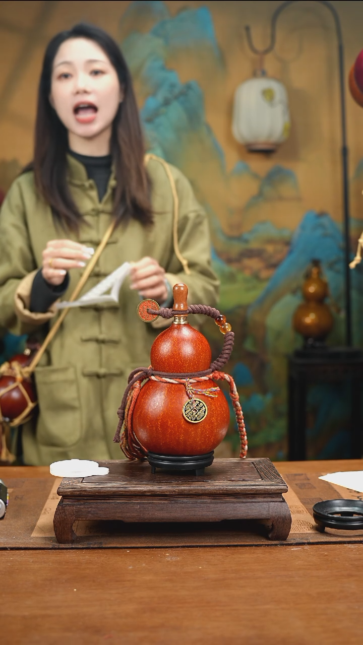 YQ033精品藏绳款天然酒葫芦（一物一拍）