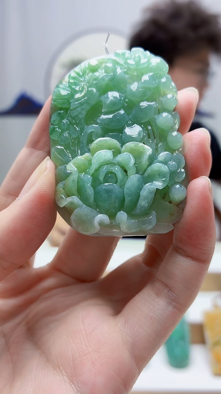 未镶嵌定制翡翠4688zm-毛货挂件花牌14