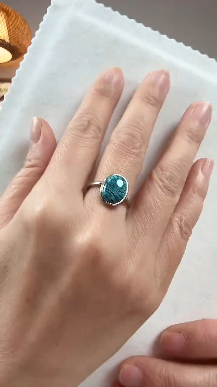 银S925镶嵌绿松石戒指戒指