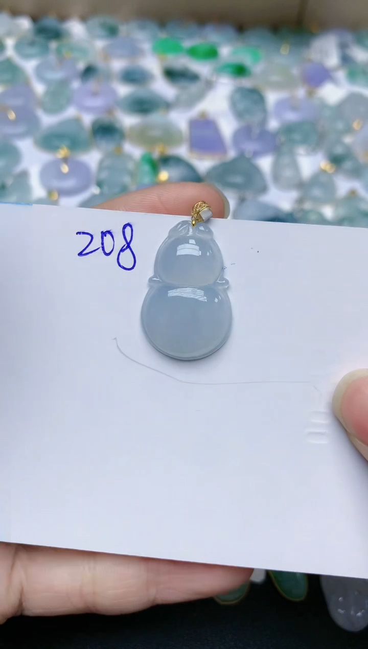 【闪购商品】翡翠颈饰18K金镶嵌天然翡翠A货    
