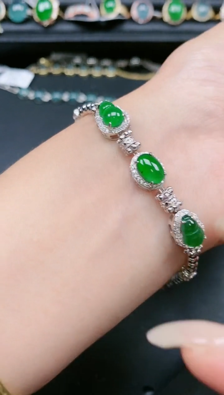 翡翠戒指银S925镶嵌111111