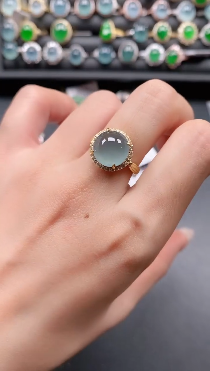 银S925镶嵌戒指翡翠1111