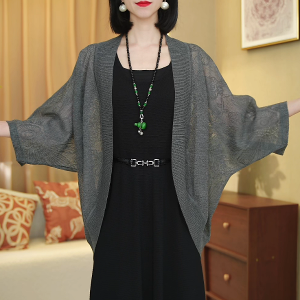 2039【天丝/设计款】2025夏季新款镂空冰丝开衫空调衫薄款防晒外衣