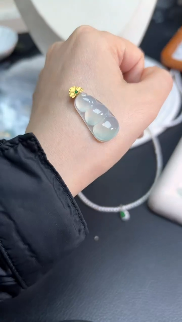 【闪购商品】翡翠颈饰18K金镶嵌翡翠源头直播间