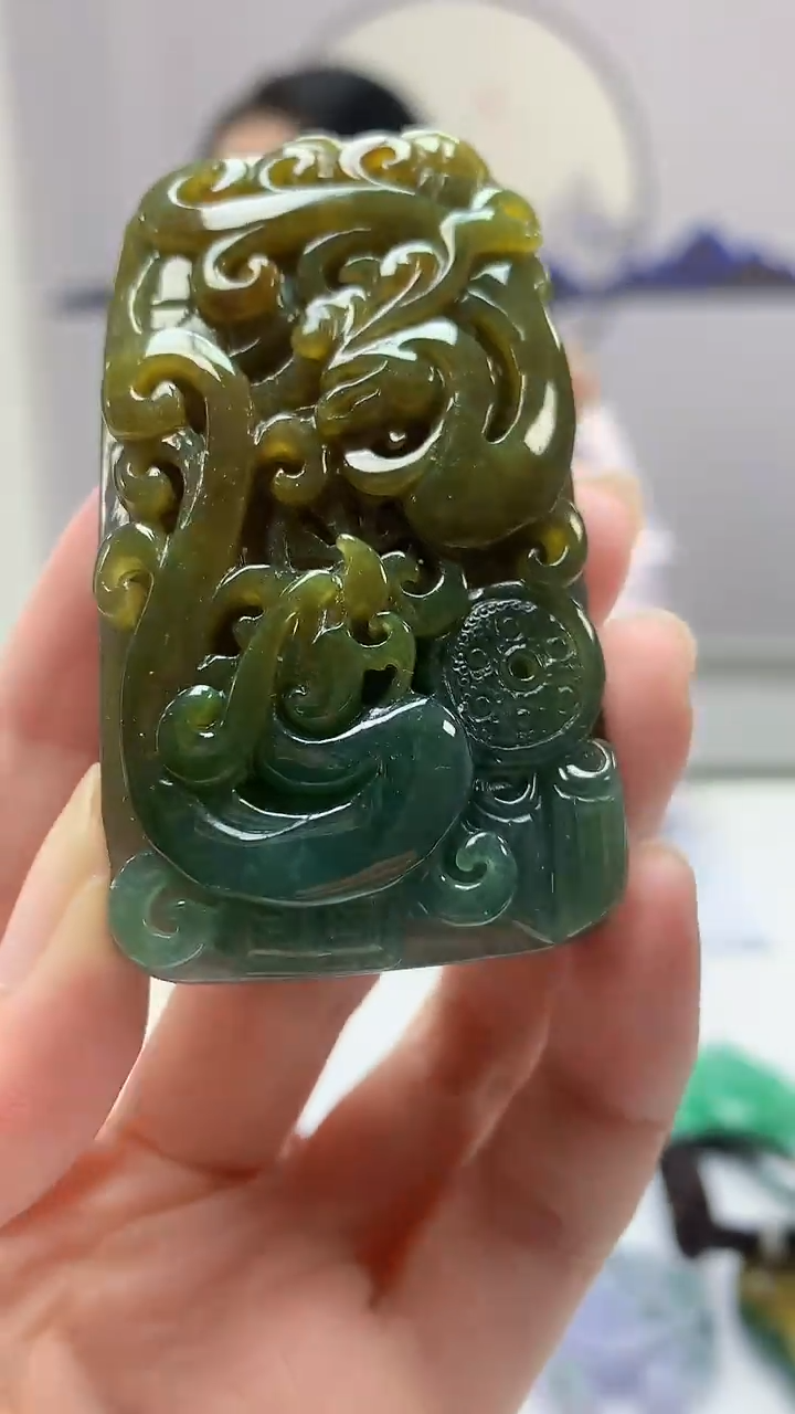 【闪购商品】定制翡翠未镶嵌4902zm-毛货挂件仿古牌116