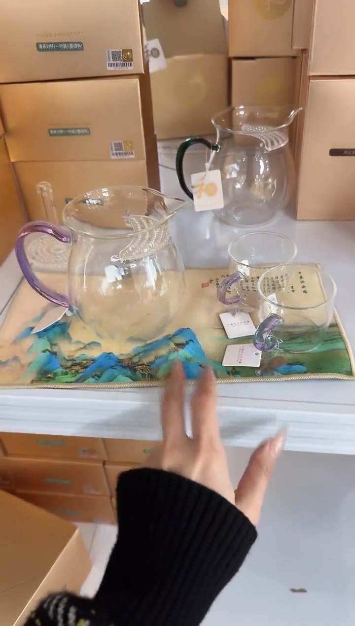 【闪购商品】@@禾器观禄浅紫色+清尚杯紫色两只+茶巾