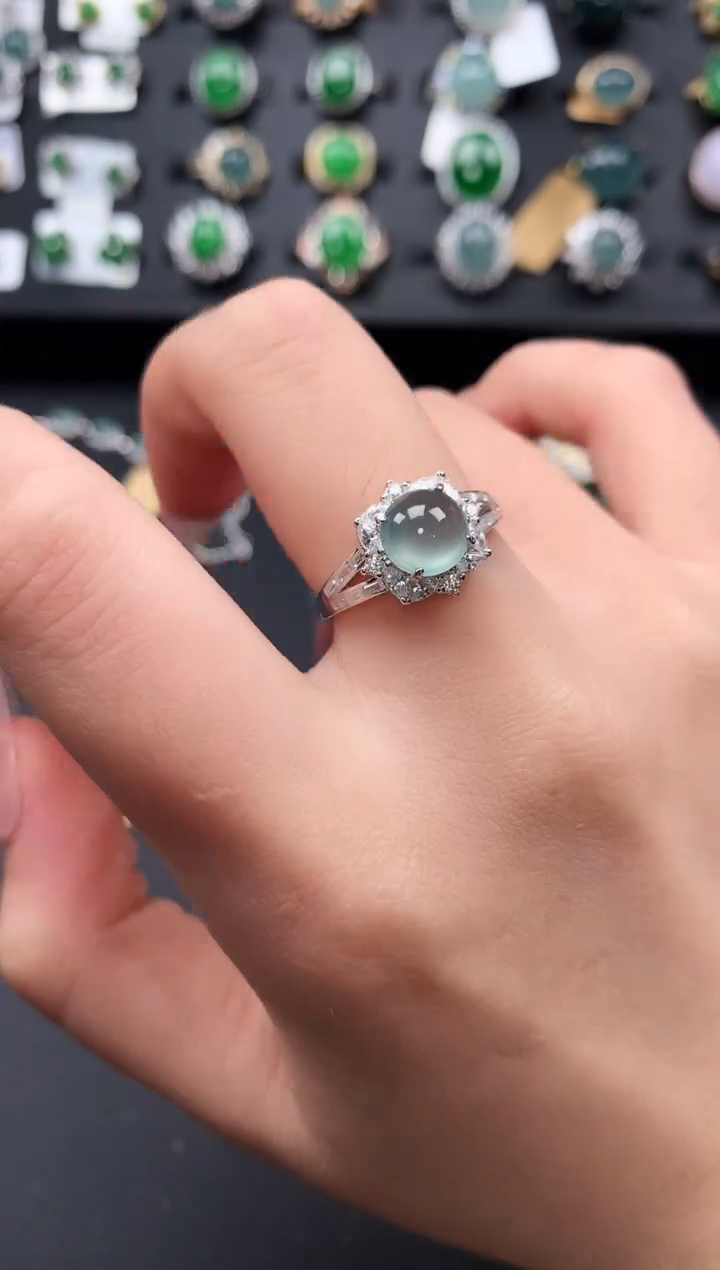 【闪购商品】翡翠戒指银S925镶嵌6314124