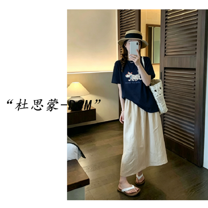 （杜思蒙服饰）802-87-【潦草狗狗】韩系重工刺绣潦草小狗短袖T恤