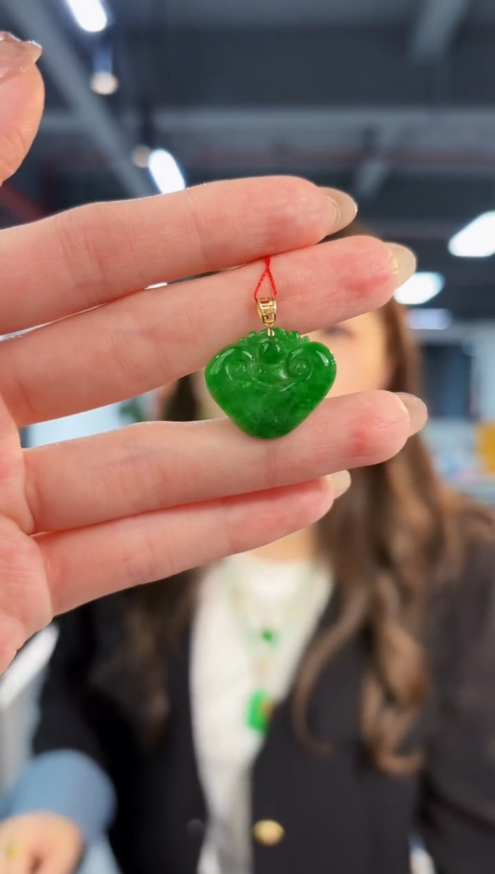 【闪购商品】翡翠颈饰18K金镶嵌缅料A货/支持复检/一件