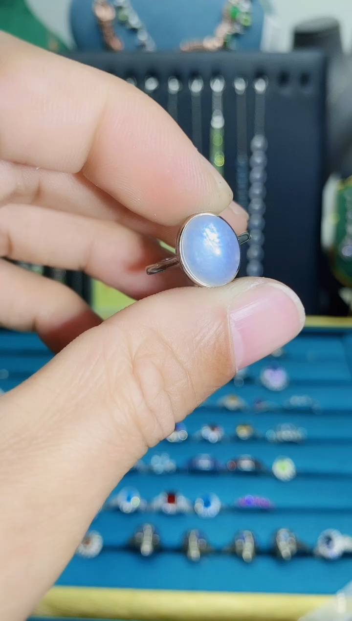 【闪购商品】月光石戒指银S925镶嵌1111