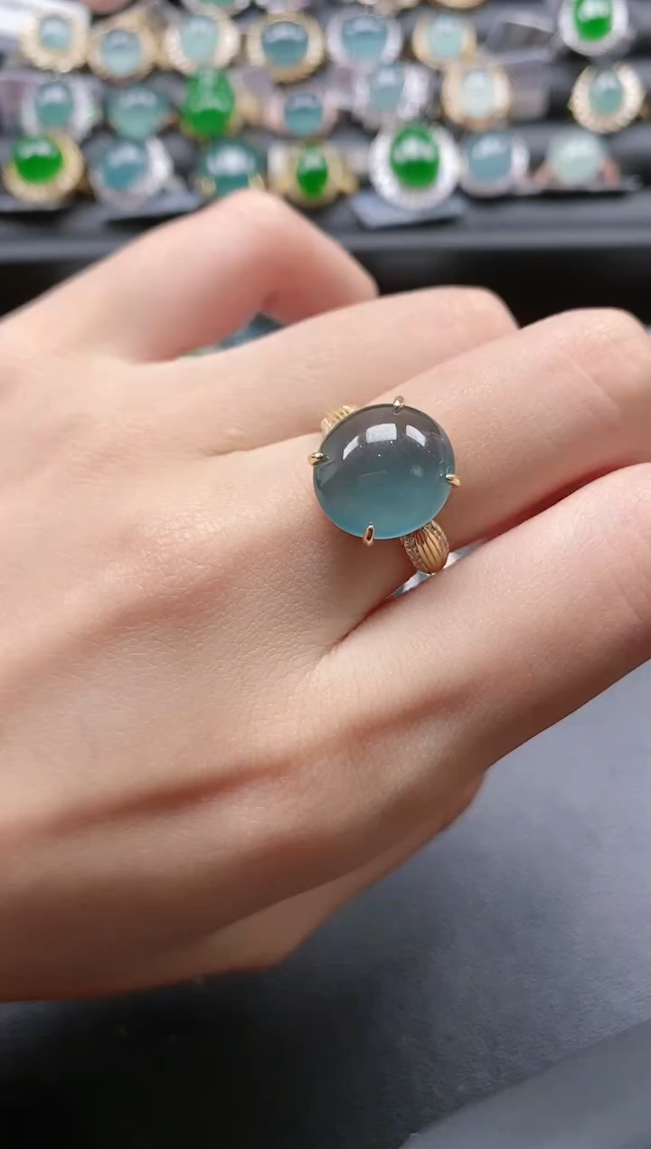 【闪购商品】翡翠戒指银S925镶嵌51511