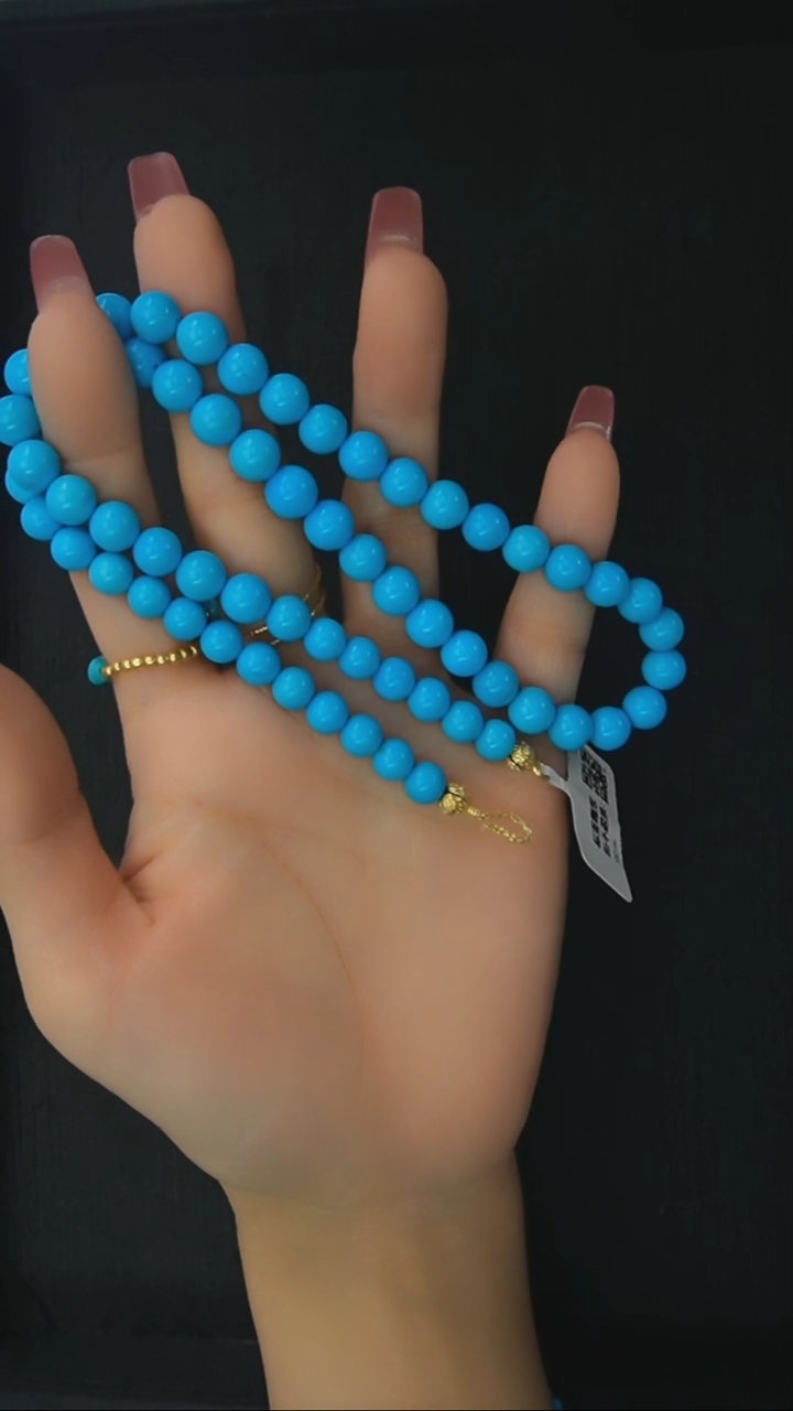 【闪购商品】绿松石项链银S925镶嵌发货一件7m