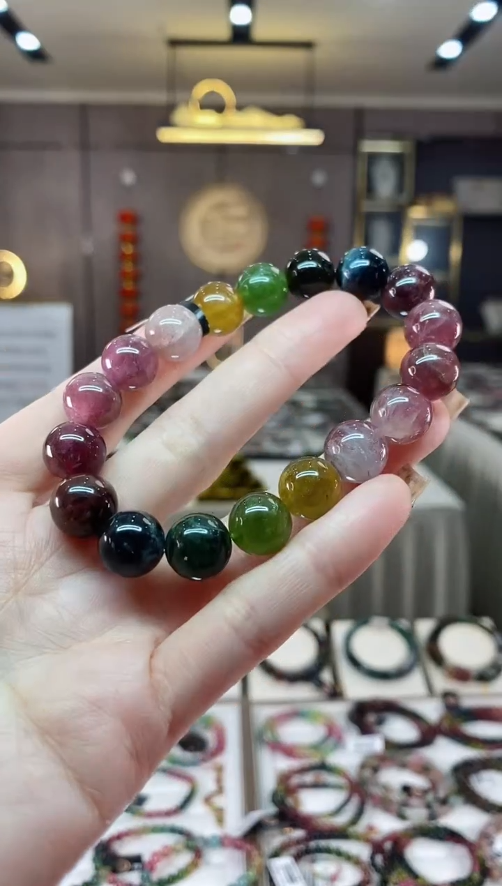 【闪购商品】碧玺单圈手串11mm+未镶嵌一物一证dan