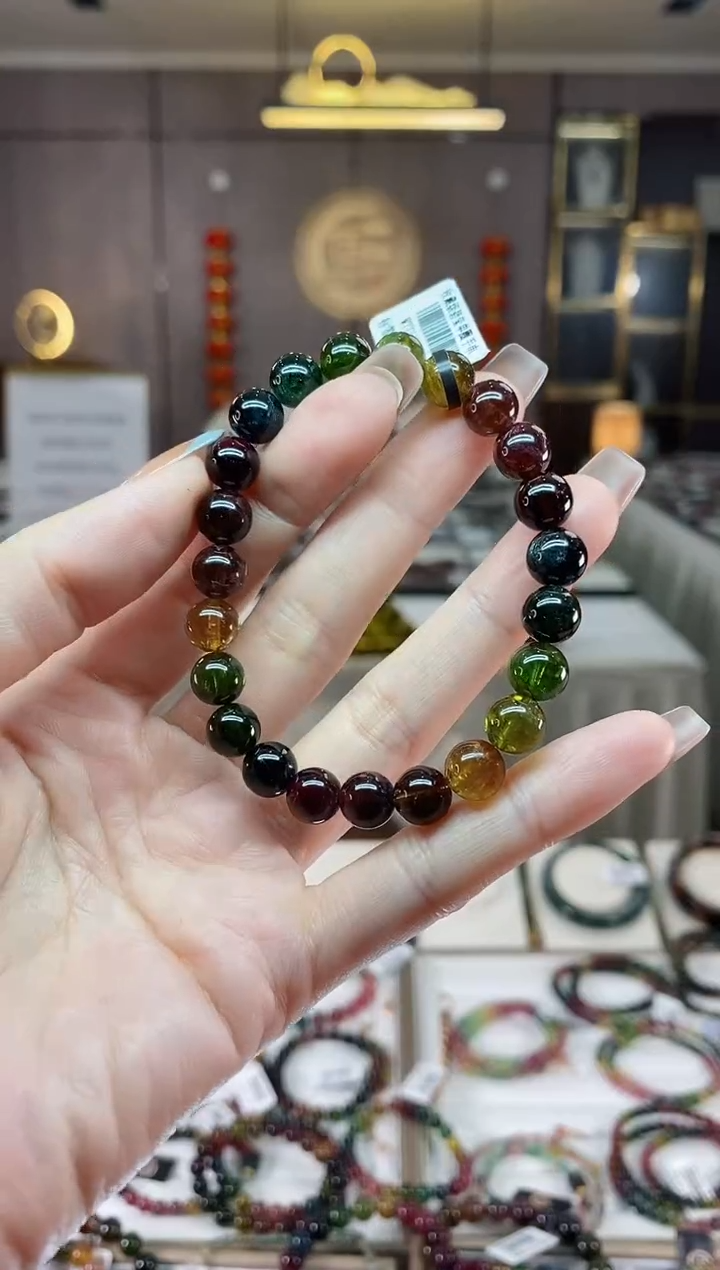 【闪购商品】碧玺单圈手串8mm+未镶嵌一物一证dan