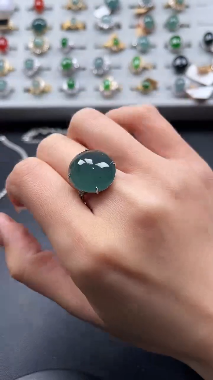 【闪购商品】翡翠戒指银S925镶嵌45654654