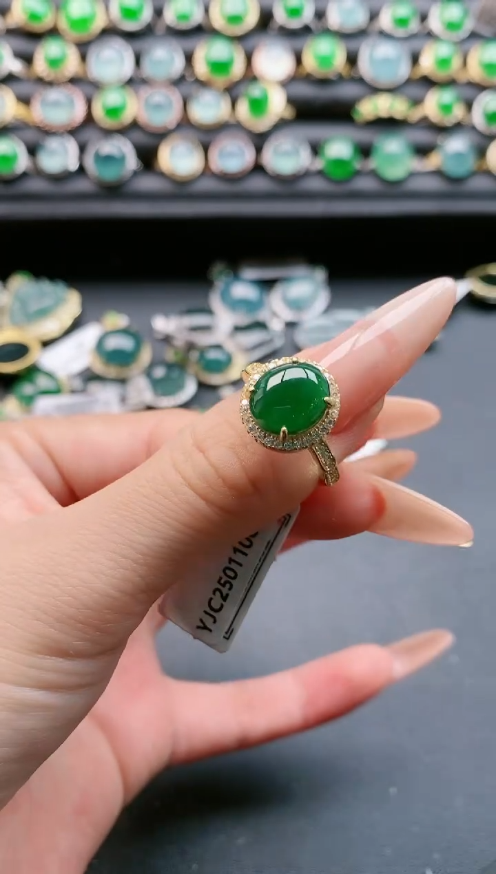 【闪购商品】翡翠戒指银S925镶嵌111111