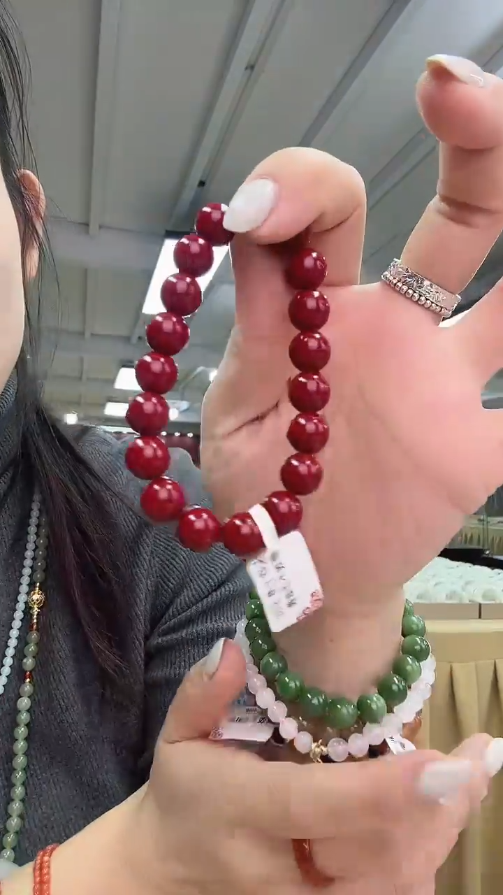 天然辰砂朱砂手串 卡10