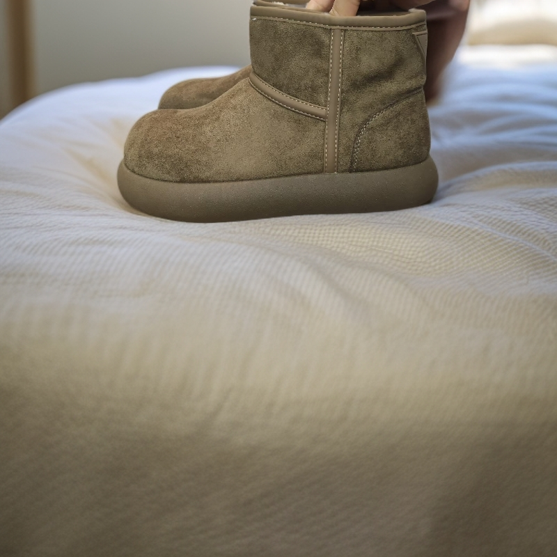 保暖中国风雪地靴学院风高帮鞋时尚雪地靴条纹