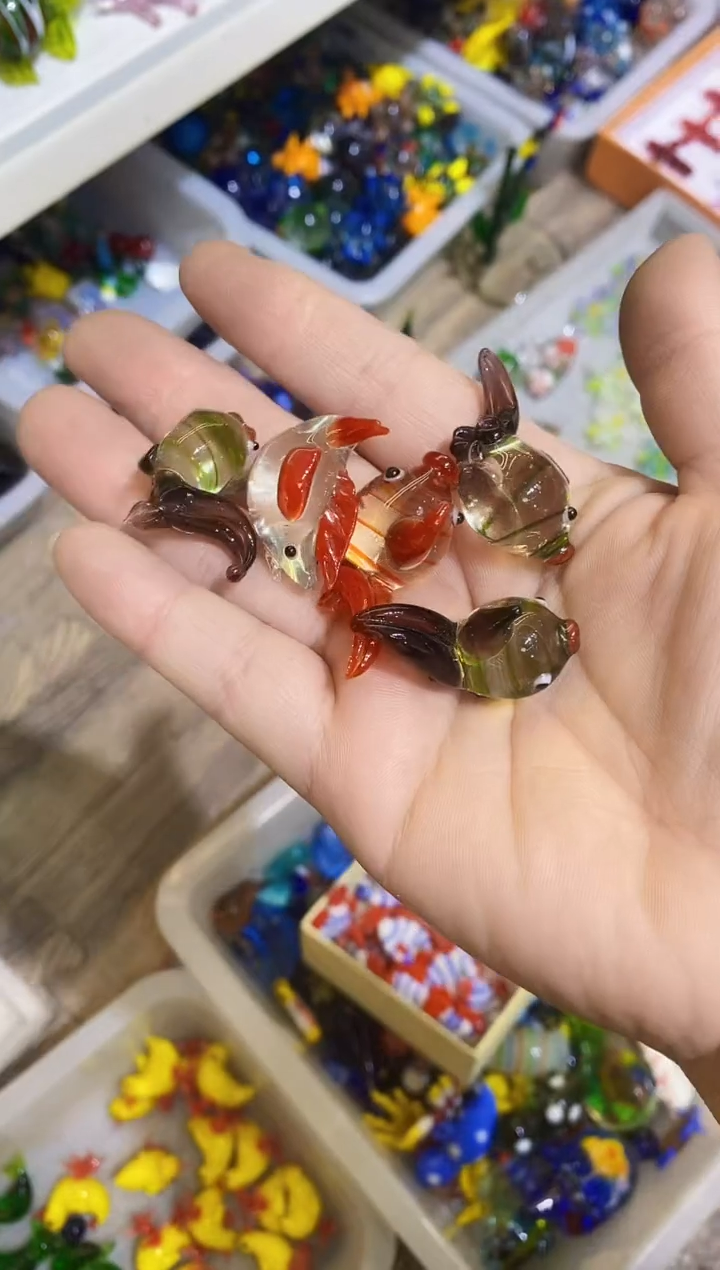 【闪购商品】琉璃手工艺品微瑕5个鱼