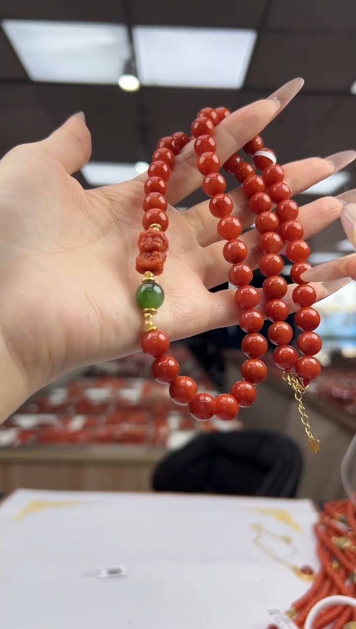 未镶嵌珠串南红玛瑙10.25-9mm（多样式）