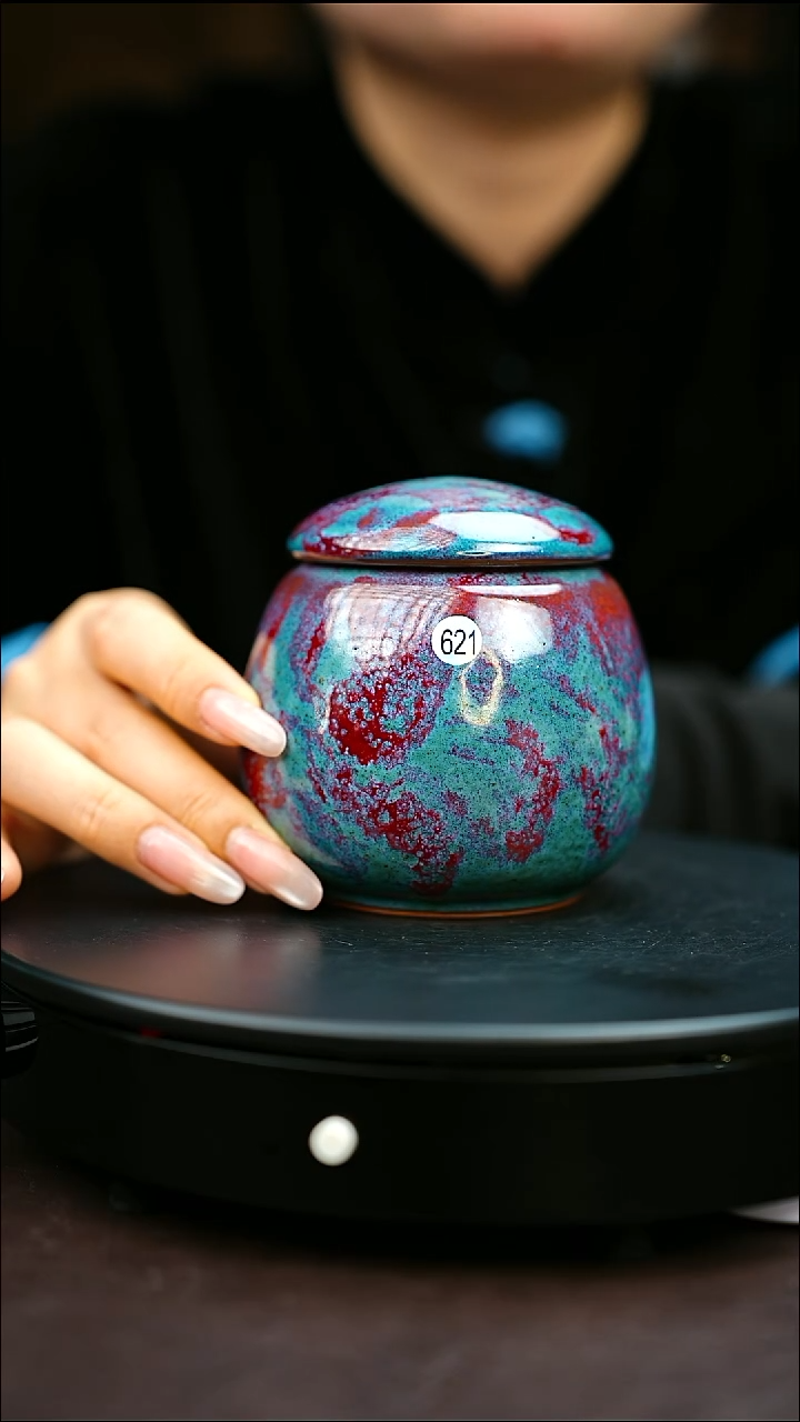 621#原矿钧瓷炉钧釉茶仓