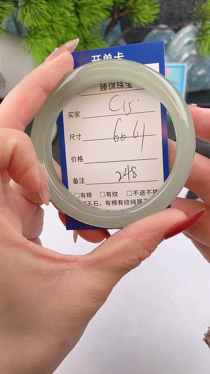 【闪购商品】石英质玉手镯未镶嵌东陵玉微色差C15