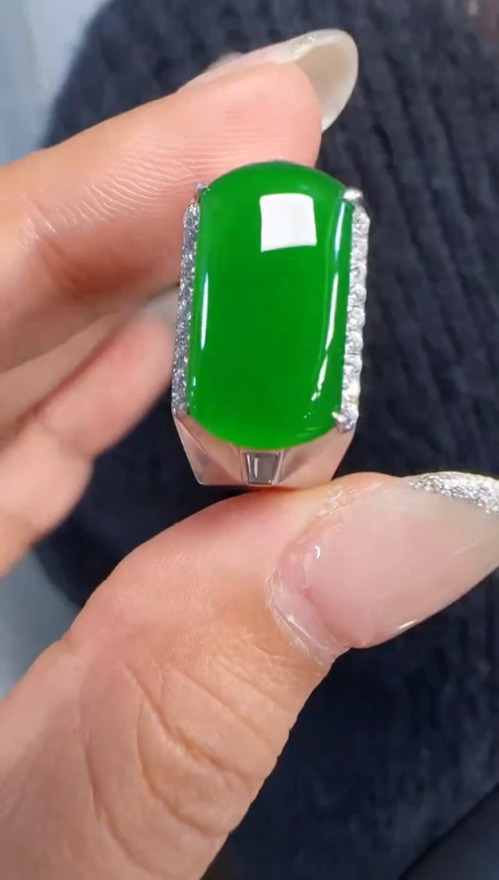 未镶嵌定制翡翠翡翠戒指62