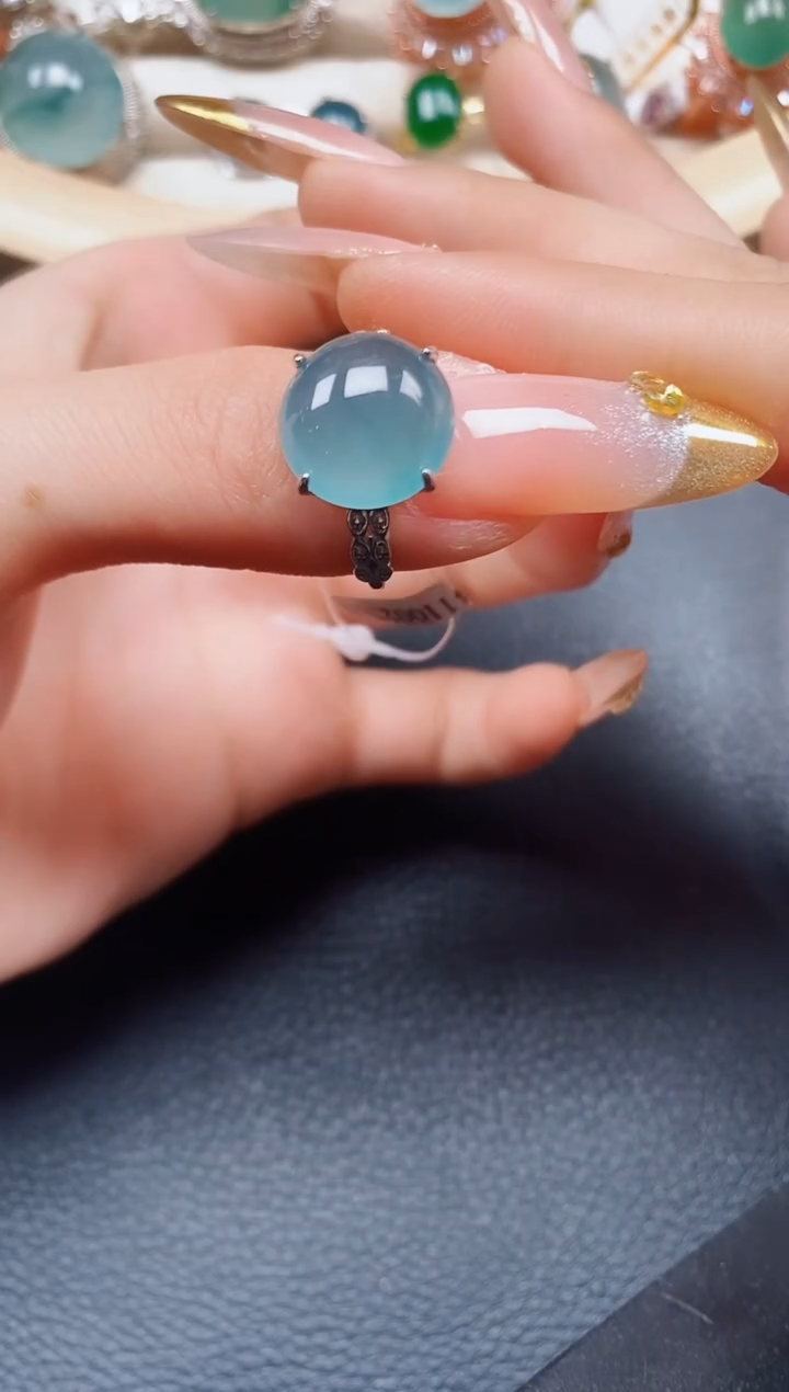 【闪购商品】翡翠戒指银S925镶嵌翡翠