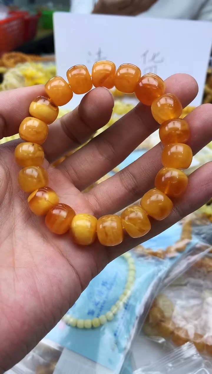 裸石蜜蜡未镶嵌手串